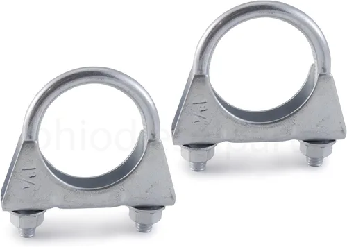 Miniatura 9 de Abrazadera de silenciador resistente de 3 pulgadas - Estilo de sillín con perno en U - Zinc (paquete de 2)