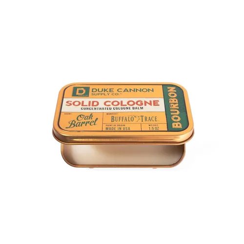 Miniatura 5 de Duke Cannon Supply Co. Colonia Sólida para Hombres Bourbon (Aroma Amaderado, Barril de Roble Carbonizado) - Bálsamo Concentrado, Lata Conveniente