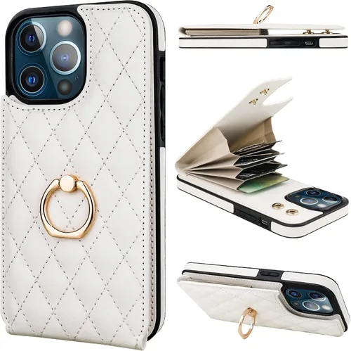 Miniatura 23 de Folosu Funda compatible con iPhone 13 Pro Max con soporte para tarjetas, rotación de 360°, soporte de anillo de dedo con función atril, bloqueo