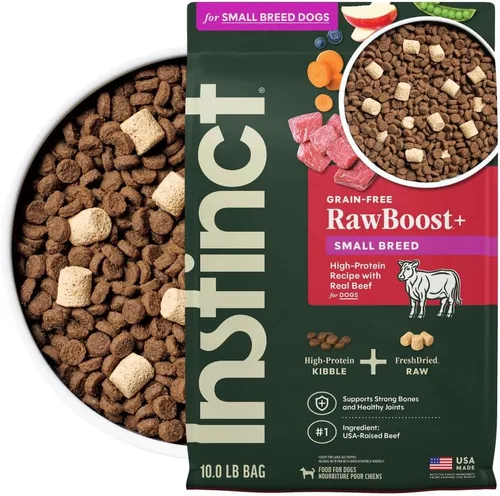 Instinct Raw Boost - Alimento seco natural para perros de raza pequeña, con trozos liofilizados, alta proteína, receta sin granos, carne de res