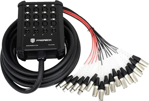 Miniatura 10 de PRORECK Cable de serpiente, placa de circuito XLR de perfil bajo de 8 canales, cable divisor XLR para vivo, grabación, escenario, estudio, 25 pies