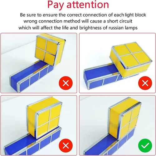 Miniatura 4 de VEEKI Luz nocturna apilable, LED apilable de 7 colores, rompecabezas 3D, luz nocturna, lámpara de escritorio entrelazada de inducción, bloques