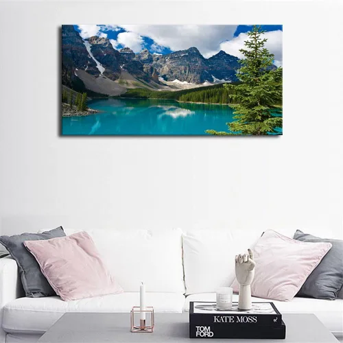 Miniatura 6 de yearainn Lienzo grande de Moraine Lake para pared, decoración de pared para dormitorio, imagen de montaña, lienzo, decoración de sala de estar