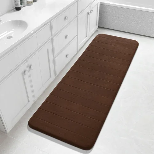 Miniatura 50 de Yimobra Tapete de baño de espuma viscoelástica, súper suave, absorbente, antideslizante, de secado rápido, lavable a máquina, tapete para bañera