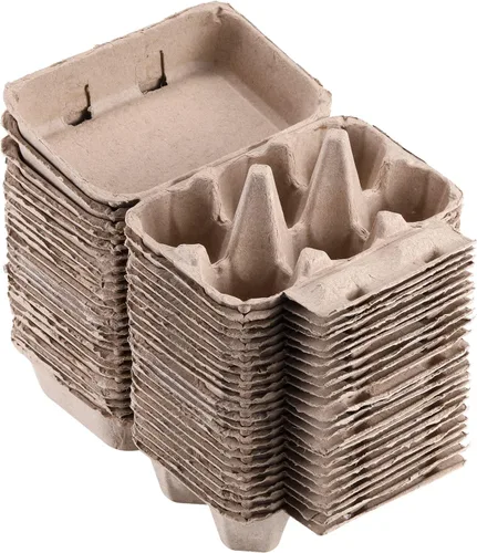 Miniatura 7 de Media docena de cajas de huevos vintage, paquete de 25 unidades, pulpa natural en blanco, 6 unidades para huevos de gallina, bandeja