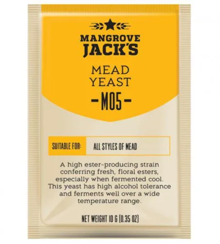 Mangrove Jack's Craft Series Mead Levadura M05 - Paquete de 0.35 oz para fermentación de vino de hidromiel y país - Vendido por North Mountain Supply