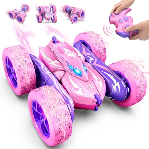 Miniatura 10 de Excitobo Coche de Control Remoto, Coches RC para Niños de 4, 5, 6, 7, 8, 9, 10, 11, 12 Años, Coche RC de Derrape 4WD Recargable con Doble Cara y Azul