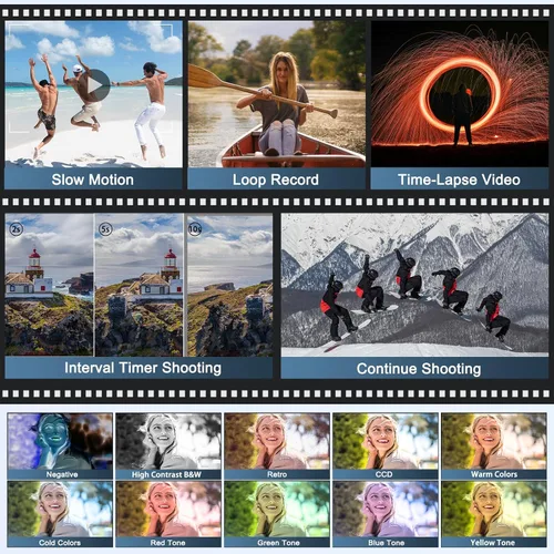 Miniatura 4 de G-Anica Cámara digital, cámaras ópticas 5K y 12X para fotografía, cámara de vlogging de 48MP para YouTube, cámara de video, salida WiFi y HDMI