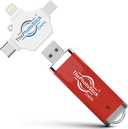 ThePhotoStick® Omni 512GB - Copia de seguridad y transferencia segura de fotos y videos | Organización de archivos digitales | Conexión USB y