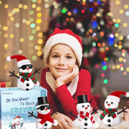 Miniatura 5 de BANBBUR Paquete de 12 rellenos de calcetines de Navidad para niños, manualidades de Navidad para niños, arcilla de modelado, kit de manualidades