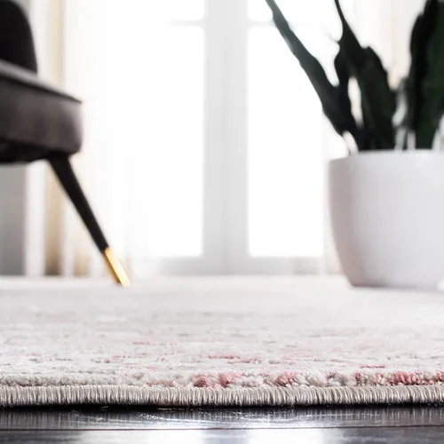 Miniatura 5 de SAFAVIEH Meadow Collection - Alfombra decorativa de 2 x 5 pies, beige y rosa, diseño abstracto moderno, no desprende pelusa y de fácil cuidado