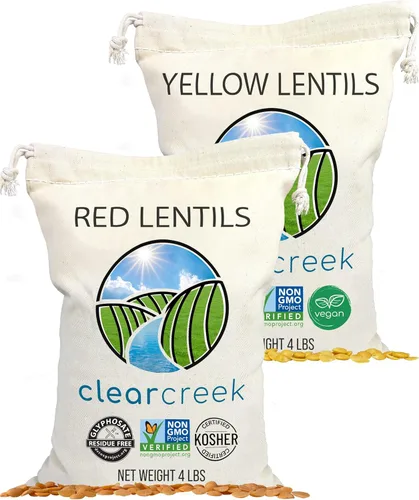 Miniatura 11 de CLEAR CREEK Lentejas Rojas Certificadas Sin Residuos de Glifosato 4 LB Sin OGM Kosher Veganas