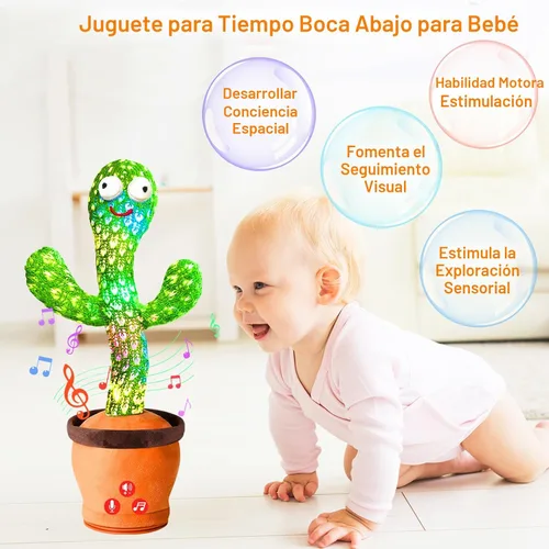 Miniatura 5 de Juguete recargable de cactus parlante que baila que imita la espalda, juguete de bebé de cactus cantante, juguetes educativos para bebés de 18 meses