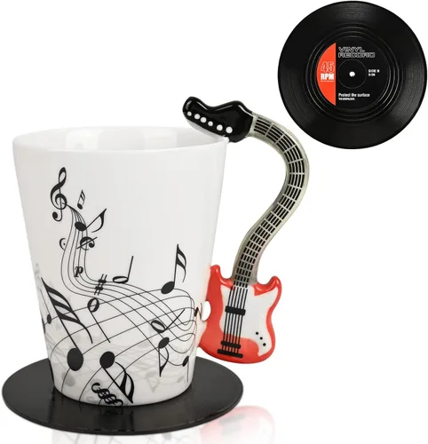 Maustic Taza de Guitarra para Hombres y Mujeres - Regalos para Amantes de la Música para Músicos, Profesores - Regalo de Navidad y Cumpleaños - 13