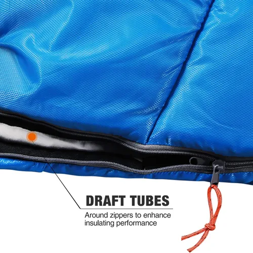 Miniatura 7 de REDCAMP - Saco de dormir para niños tipo momia para acampada, saco de dormir de 3 estaciones para clima frío, para niños, niñas y adolescentes, Azul