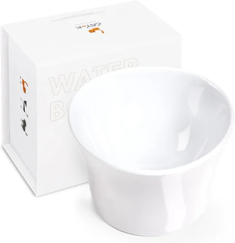 Miniatura 10 de Cuencos elevados para agua para gatos – Cuenco elevado para gatos de interior – Platos para gatos poco profundos con bigotes y cuello – Altura