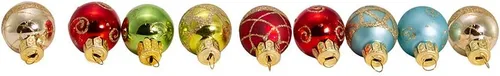 Miniatura 3 de Kurt Adler Petite Treasures - Juego de 9 adornos navideños de bolas multicolor de 1 pulgada (C1899)