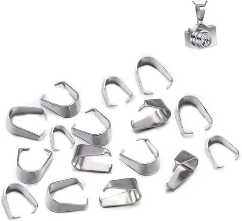 GBSTORE 100 cierres de gancho de acero inoxidable para colgantes, clips de pellizco, conectores para accesorios de joyería, cierre de clip para