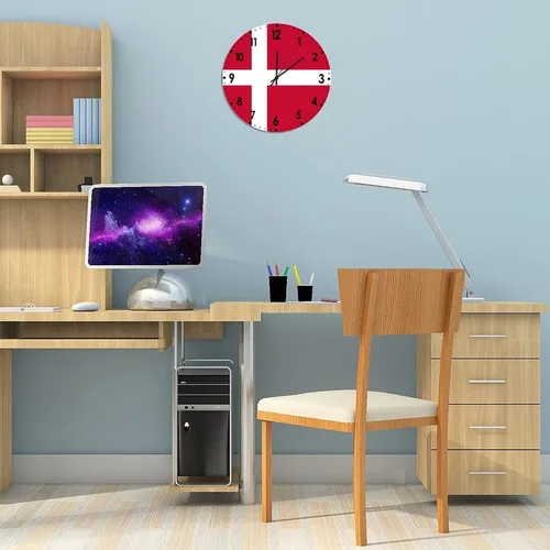 Miniatura 62 de Cheyan Reloj de pared con bandera de Canadá de 12 pulgadas, silencioso, sin tictac, de PVC, funciona con pilas, reloj redondo decorativo, regalo
