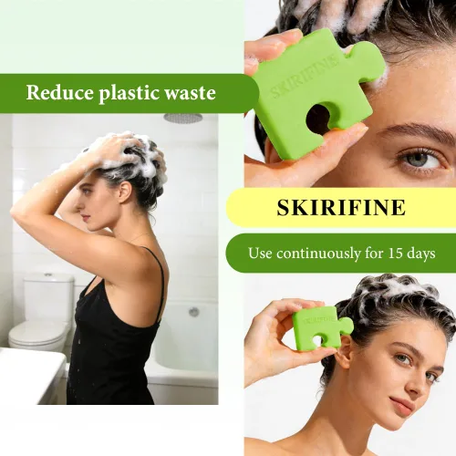 Miniatura 5 de Barra de champú sólido de limón en forma de rompecabezas, control de aceite y refrescante para cabello normal a graso, aroma crujiente y limpio, sin