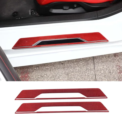 Miniatura 8 de Protector de umbral de puerta de fibra de carbono suave compatible con Chevrolet Corvette C8 2020-2026, tira de umbral de puerta, accesorios de tira