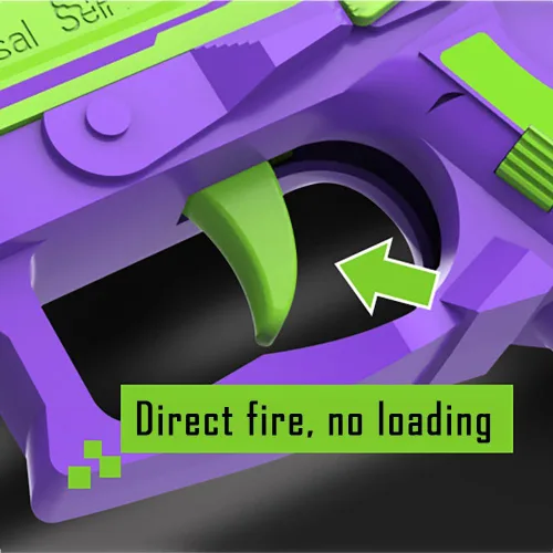 Miniatura 3 de Dreamplay Pistola de juguete que expulsa cartuchos, juguete educativo con acción de retroceso automático para juegos de disparo para niños