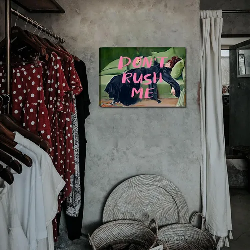 Miniatura 6 de Maximalist - Arte de pared decorativo estético de moda, arte de pared ecléctico femenino, arte de pared con texto en inglés "Don't Rush Me Altered