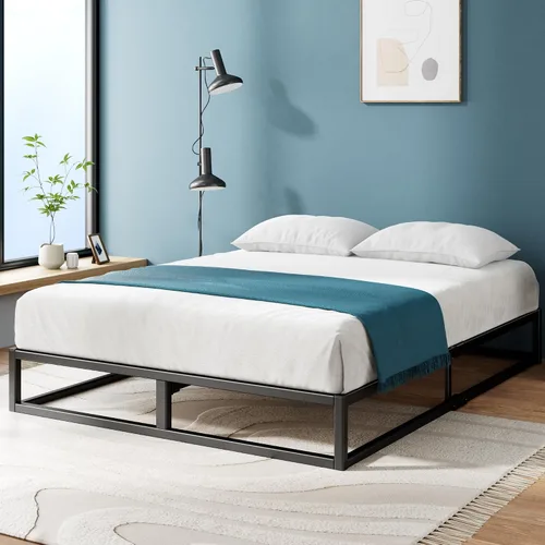 Miniatura 15 de Zinus Joseph - Marco de cama de plataforma de 10 pulgadas, soporte de listones de madera, no necesita somier, embalaje ecológico WonderBox(TM)