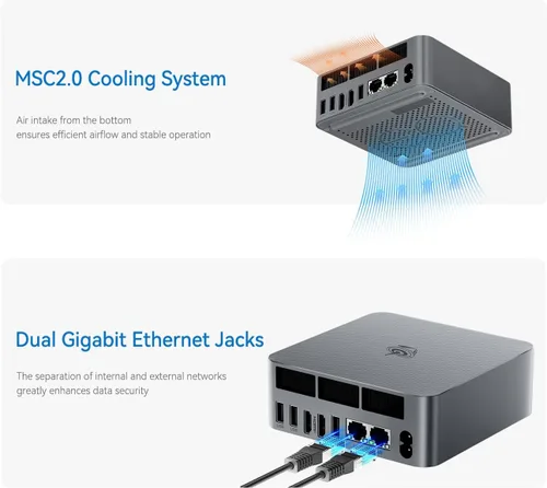 Miniatura 4 de Beelink Mini PC EQI12, Intel 12ª generación Core i5 1235U (10C/12T) hasta 4.4GHz, Mini computadora 32GB DDR4 RAM 500GB SSD, pantalla dual 4K, Dual