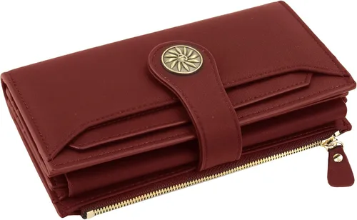 Miniatura 5 de Travelambo Cartera de mano de cuero genuino encerado de gran capacidad para mujer con bloqueo RFID