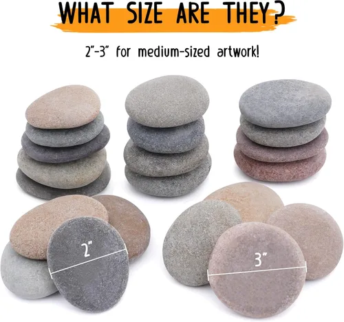 Miniatura 4 de ROCART 24 rocas de río grandes y lisas para pintar, rocas planas de aproximadamente 2 a 3 pulgadas de largo, perfectas para piedras de bondad, artes