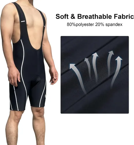 Miniatura 3 de sponeed Pantalones cortos de ciclismo para hombre, con relleno transpirable, UPF 50+