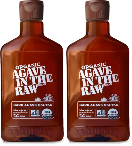 Miniatura 10 de Agave orgánico en el néctar de agave crudo, 18.5 onzas, paquete de 8, fabricado con agave azul orgánico USDA de México, proyecto verificado sin OMG
