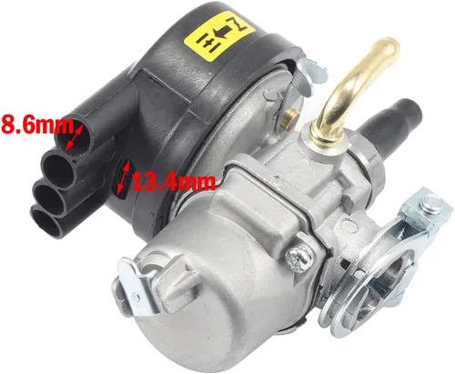 Miniatura 4 de JRL Carburador para bicicleta motorizada con motor de 2 tiempos de 49 cc, 60 cc, 66 cc, 80 cc (plata)