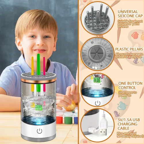 Miniatura 2 de Vodolo Máquina limpiadora de pinceles de pintura eléctrica, limpiador de pinceles de alta calidad profesional profesional giratorio de agua