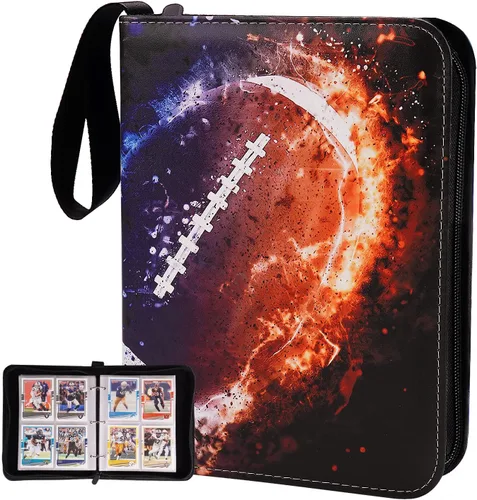 Carpeta de tarjetas compatible con tarjetas de fútbol americano, tarjetas de intercambio, para MTG y otros TCG, se adapta a 400 tarjetas con 50
