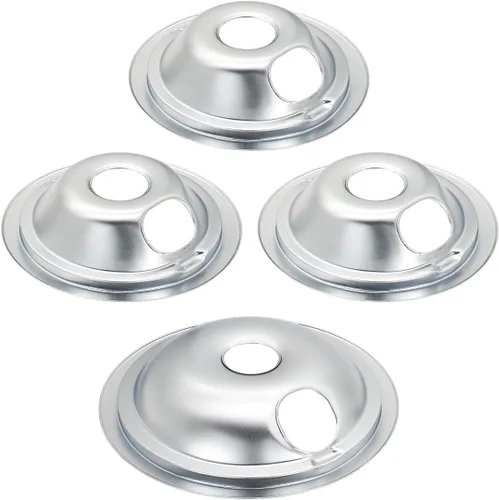 Miniatura 2 de WB31T10010 y WB31T10011 - Sartenes de goteo cromadas de repuesto compatibles con GE Hotpoint Electric Range con ranura de bloqueo, incluye 3