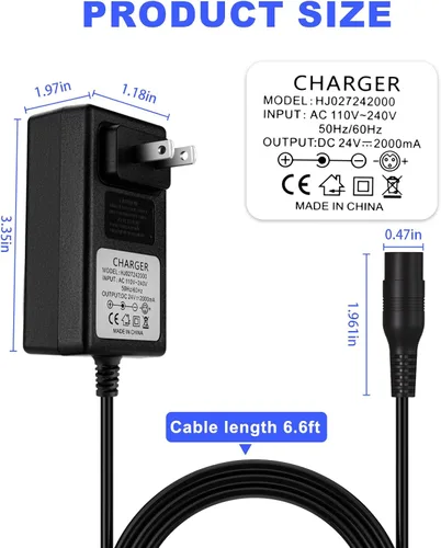 Miniatura 3 de 24V Scooter eléctrico Razor Cargador para Razor MX350 Dirt Bike MX400 Dirt Rocket PR200, E100 E200 E300 E500 Quad Pocket Mod Sports Mod Motocicleta