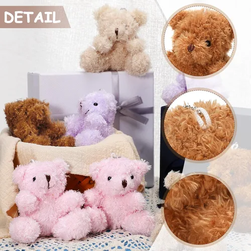 Miniatura 6 de Chivao 20 piezas de mini osos de peluche a granel de 4 pulgadas de oso pequeño a granel para niños, fiesta de cumpleaños, intercambio de aula, baby