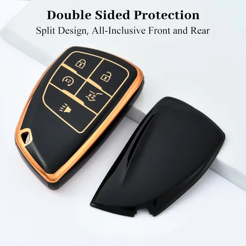 Miniatura 4 de Funda para llavero de Chevy, protección de funda de llave de TPU suave que se adapta a Chevy Suburban Tahoe Silverado 1500 GMC Yukon Sierra Buick