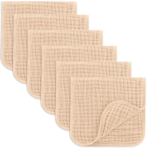Miniatura 36 de Comfy Cubs - Paquete de 6 paños de muselina para eructos, 20 x 10 pulgadas, grandes, de 6 capas, 100 % algodón ultra absorbente para babeo