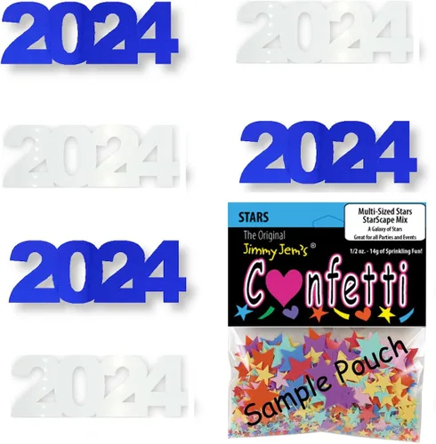 Miniatura 58 de Confetti Year 2024 Negro, Azul Royal Combo - 2 bolsas de media onza (1 oz)