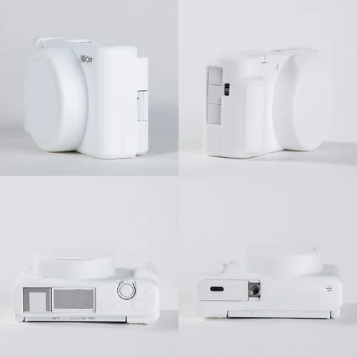 Miniatura 3 de Profesional seguro silicona cámara caso cubierta cubierta cuerpo piel para Sony ZV-1 ZV1 ZV 1 Digital Vlogger cámara (blanco)