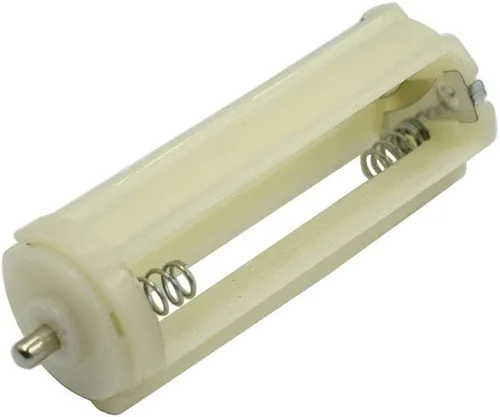 Miniatura 2 de Hxchen 5 unids cilíndrico batería titular de la batería caso de almacenamiento para 3 x 1.5 V AAA baterías linterna antorcha blanco
