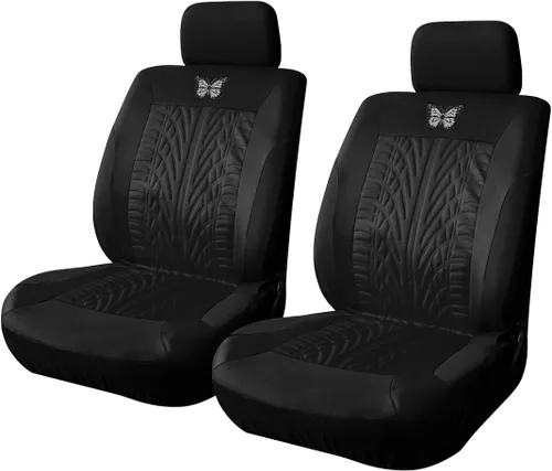 Miniatura 9 de BESULEN Fundas de asiento delantero de automóvil, paquete de 2 protectores de asiento automotriz de mariposa, accesorios para el interior del Beige