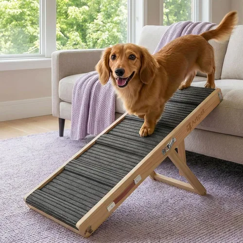 Rampa para perros pequeños para sofá y cama, rampa de cuidado de articulaciones de perro salchicha, plegable, antideslizante, portátil, altura