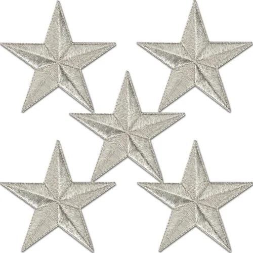 Miniatura 23 de Laughing Lizards Parches bordados con estrellas para planchar para ropa, chaquetas, mochilas y decoraciones (negro, 1 pulgada)