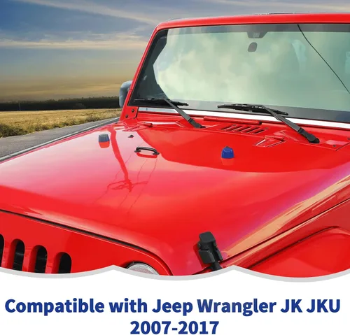 Miniatura 7 de Cubierta de Goma para Capó del Motor, Adorno de Adornos para Cuerpo de Vehículo para Jeep Wrangler JK JKU 2007-2018, Azul