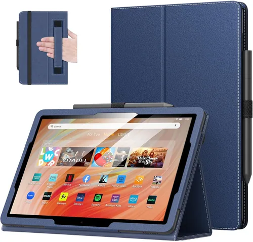Miniatura 14 de MoKo - Funda para tablet Kindle Fire HD 10 y 10 Plus (11.ª generación, versión 2021), diseño delgado y plegable con función de encendido y apagado