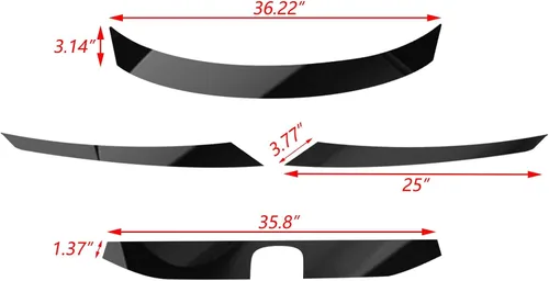 Miniatura 4 de x xotic tech Cubierta de vinilo precortada cromada para rejilla delantera, compatible con Honda Civic 10ª generación 2016-2021 (negro brillante)